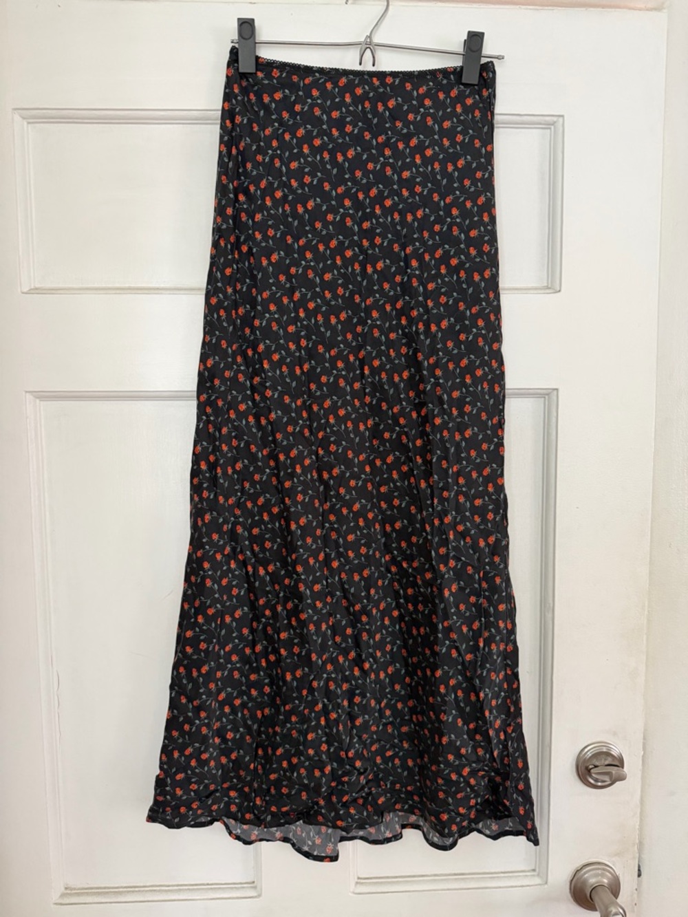 Reformation Silk Roses Maxi Skirt